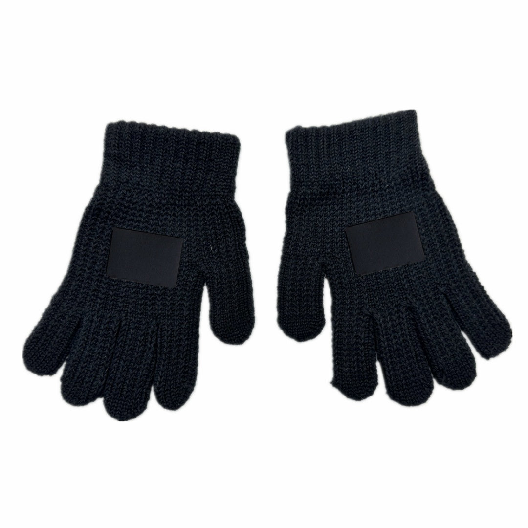 Black Gloves Black Leather Square