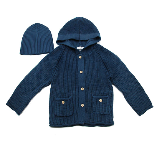 Knit Baby Jacket - Navy