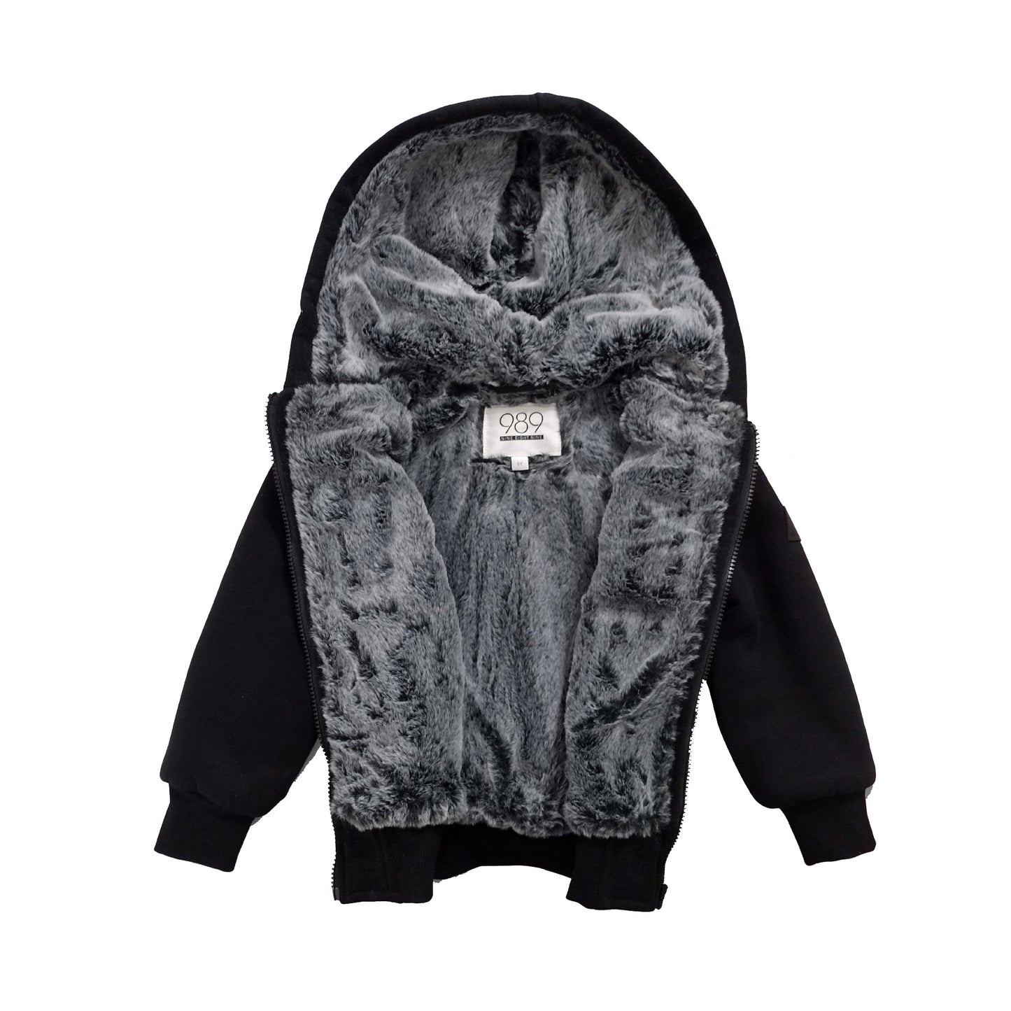 Men's Heavy Fur Lined Sweatshirt Grey Fur