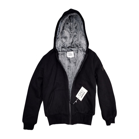 Kid's Heavy Fur Lined Sweatshirt Grey Fur